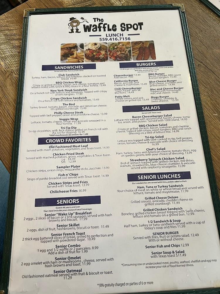 The Waffle Spot Menu image 1